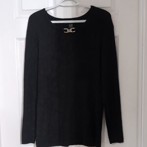 Ashley Stewart Black Top with Silver Detail